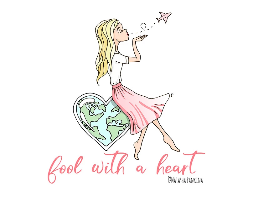 Hand drawn Logo and Character for travel blog