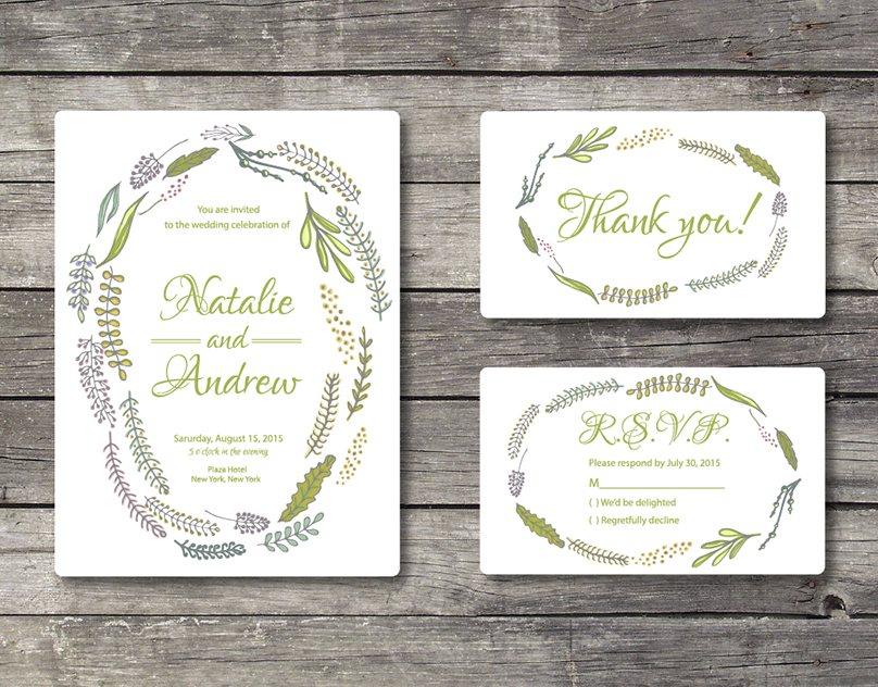 Hand drawn illustrations with floral ornamental element