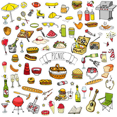 BBQ Icon Set 3 (Black & White)