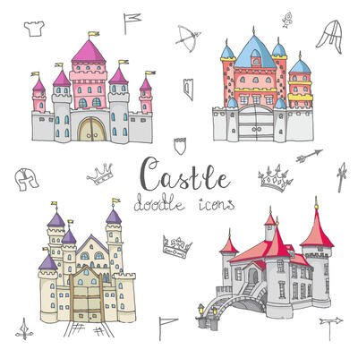 Fairy Tale Castle Icon Set 1