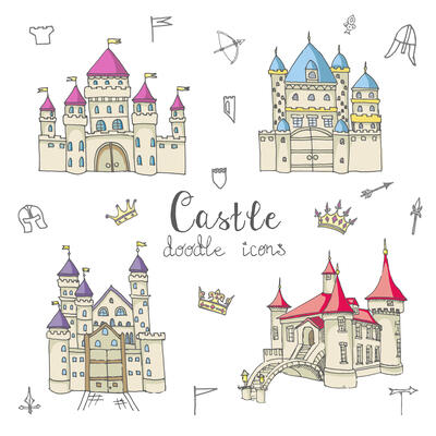 Fairy Tale Castle Icon Set 2
